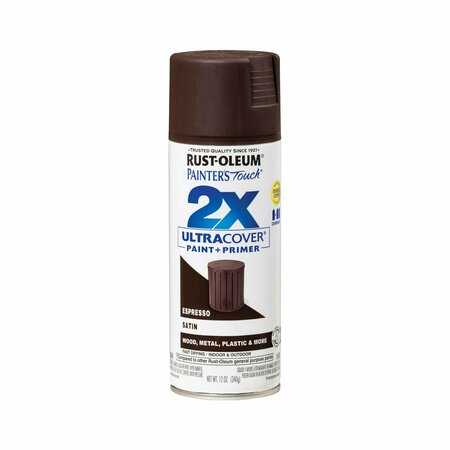 Rust-Oleum Spray Paint, Espresso, Satin, 12 Oz 334066